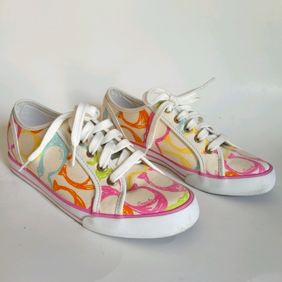 Coach Shoes - Coach Dee Multicolour Signature Logo Sneakers
